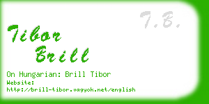tibor brill business card